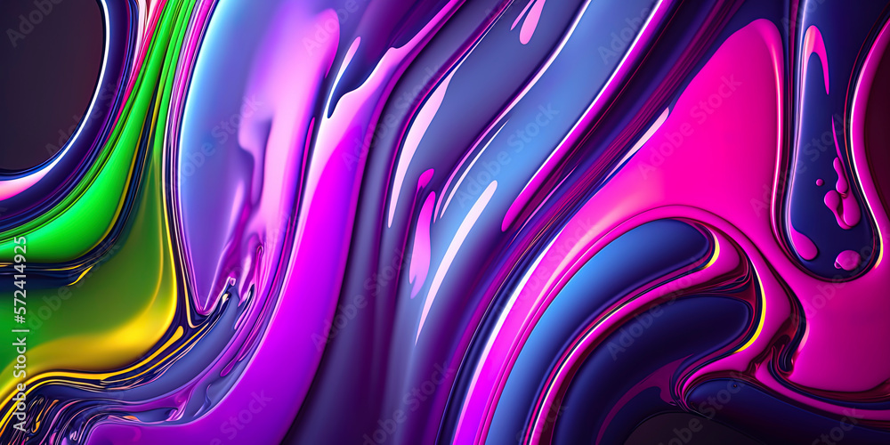 Holographic wavy background, Generative AI Holographic wavy background, Generative AI