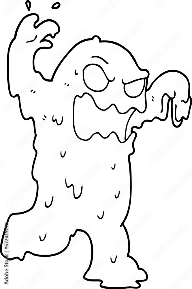 line drawing cartoon slime monster line drawing cartoon slime monster