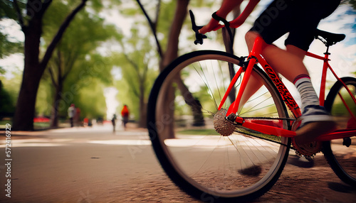 Rasante Fortbewegung: Fahrradfahrer in Aktion - Generative Ai