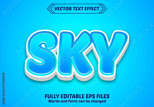 Sky 3d Vector Text Effect Style 