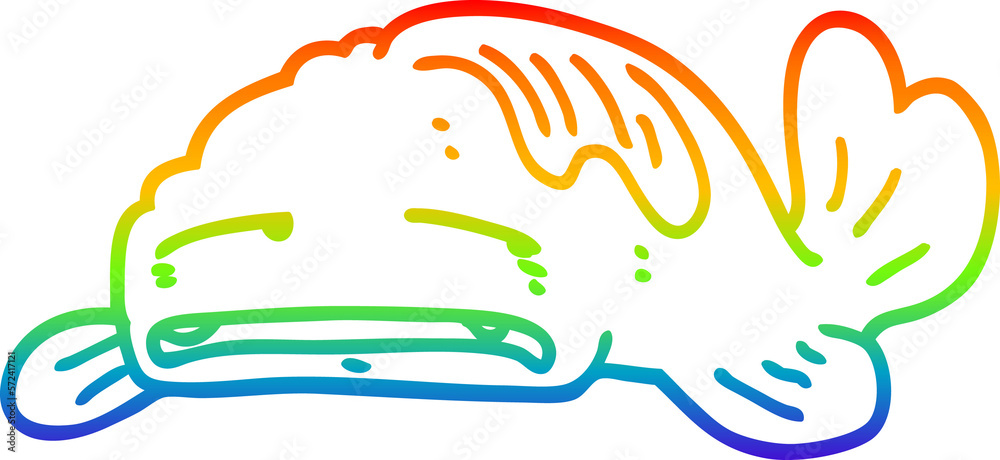 rainbow gradient line drawing cartoon sad old fish rainbow gradient line drawing cartoon sad old fish