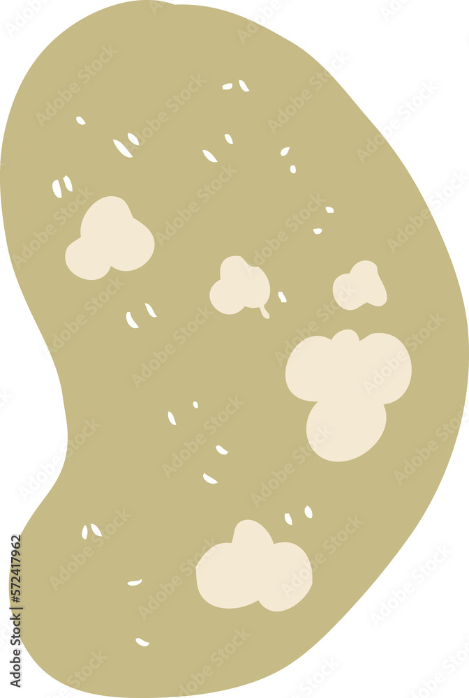 flat color illustration of a cartoon potato