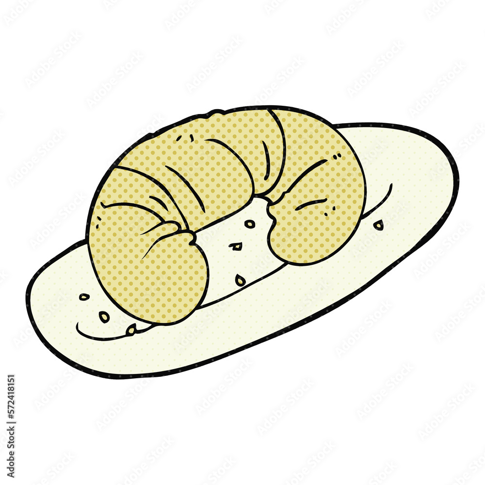 cartoon croissant