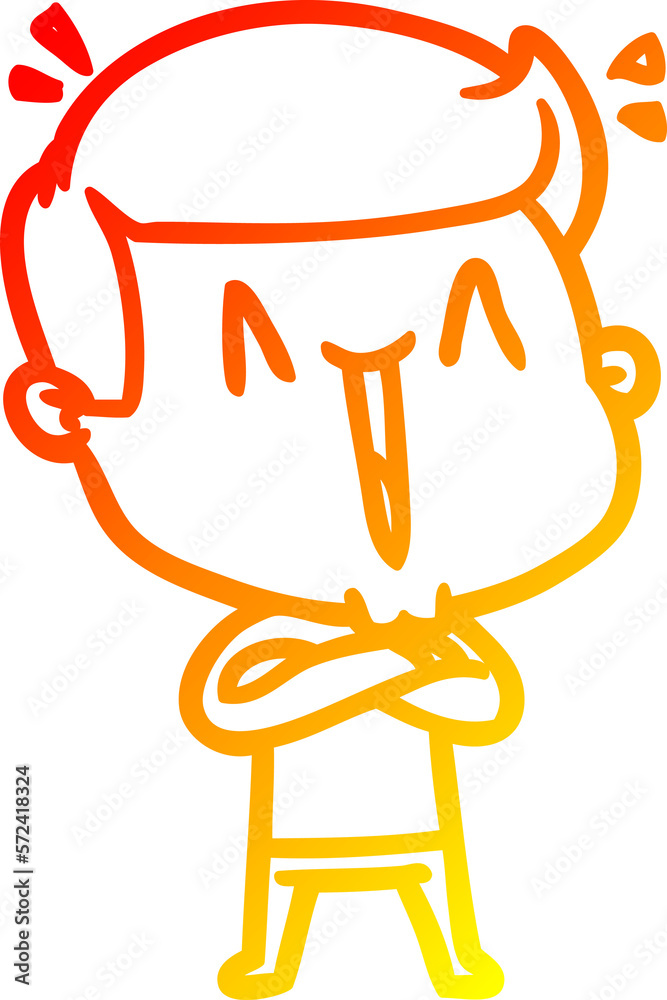 warm gradient line drawing cartoon excited man warm gradient line drawing cartoon excited man