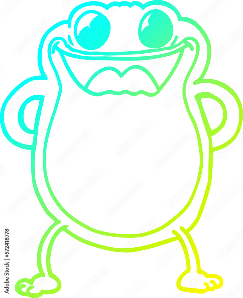 cold gradient line drawing cartoon frog cold gradient line drawing cartoon frog