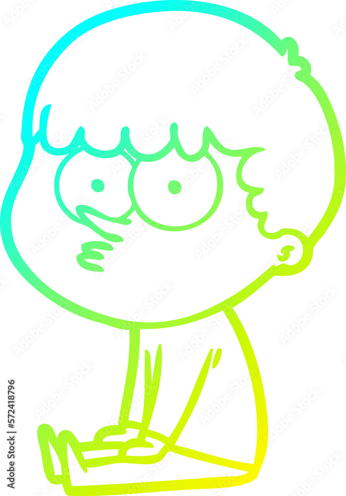 cold gradient line drawing cartoon boy sat waiting cold gradient line drawing cartoon boy sat waiting