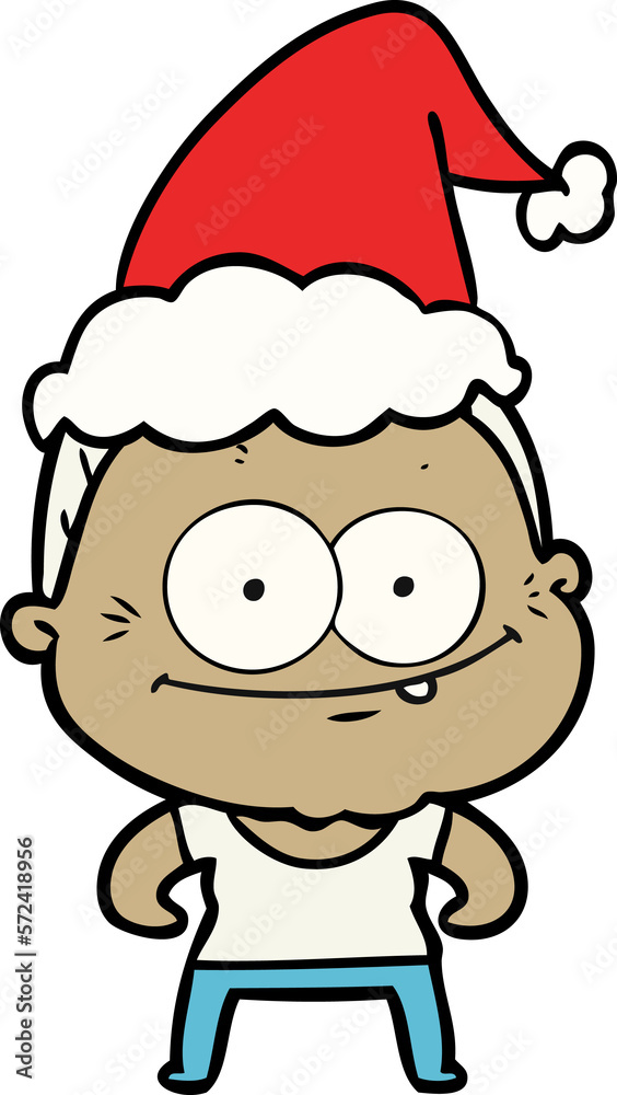 line drawing of a happy old woman wearing santa hat line drawing of a happy old woman wearing santa hat