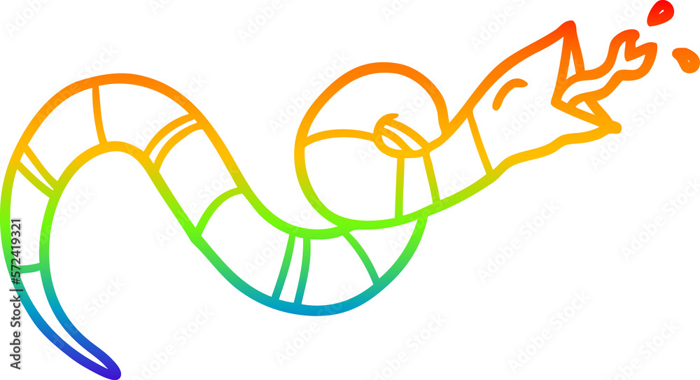 Obraz premium rainbow gradient line drawing hissing snake