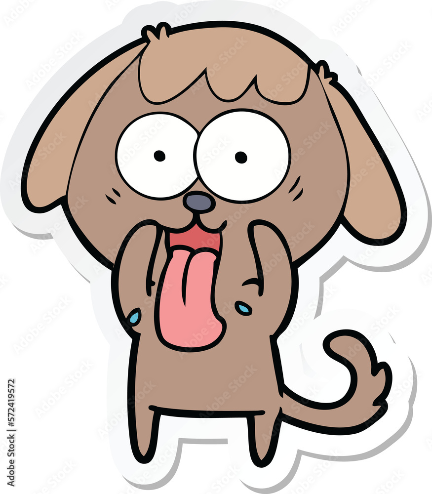 sticker of a cute cartoon dog