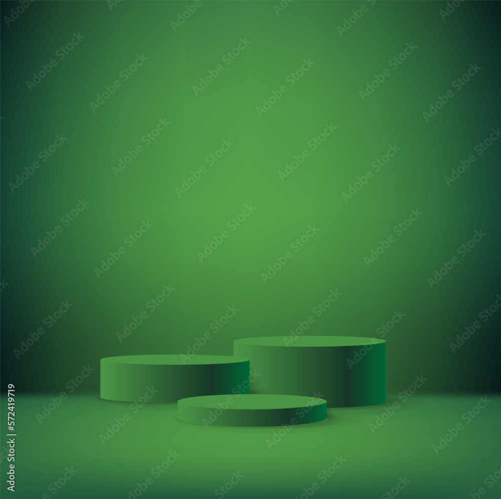 Podiums And Green Abstract Background Podiums And Green Abstract Background