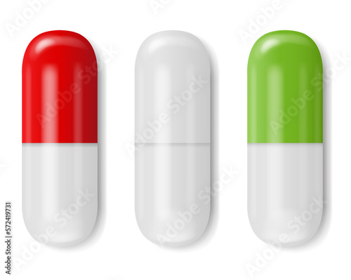 Pills Set Isolated White Background