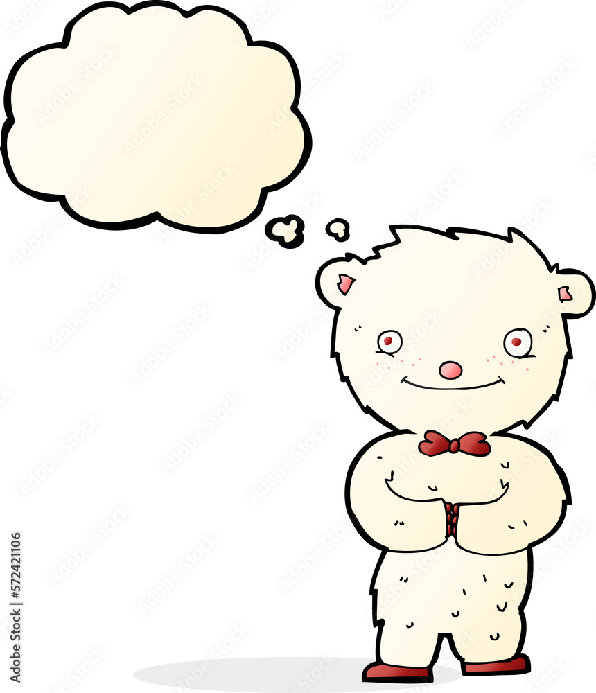 cartoon little polar bear with thought bubble cartoon little polar bear with thought bubble