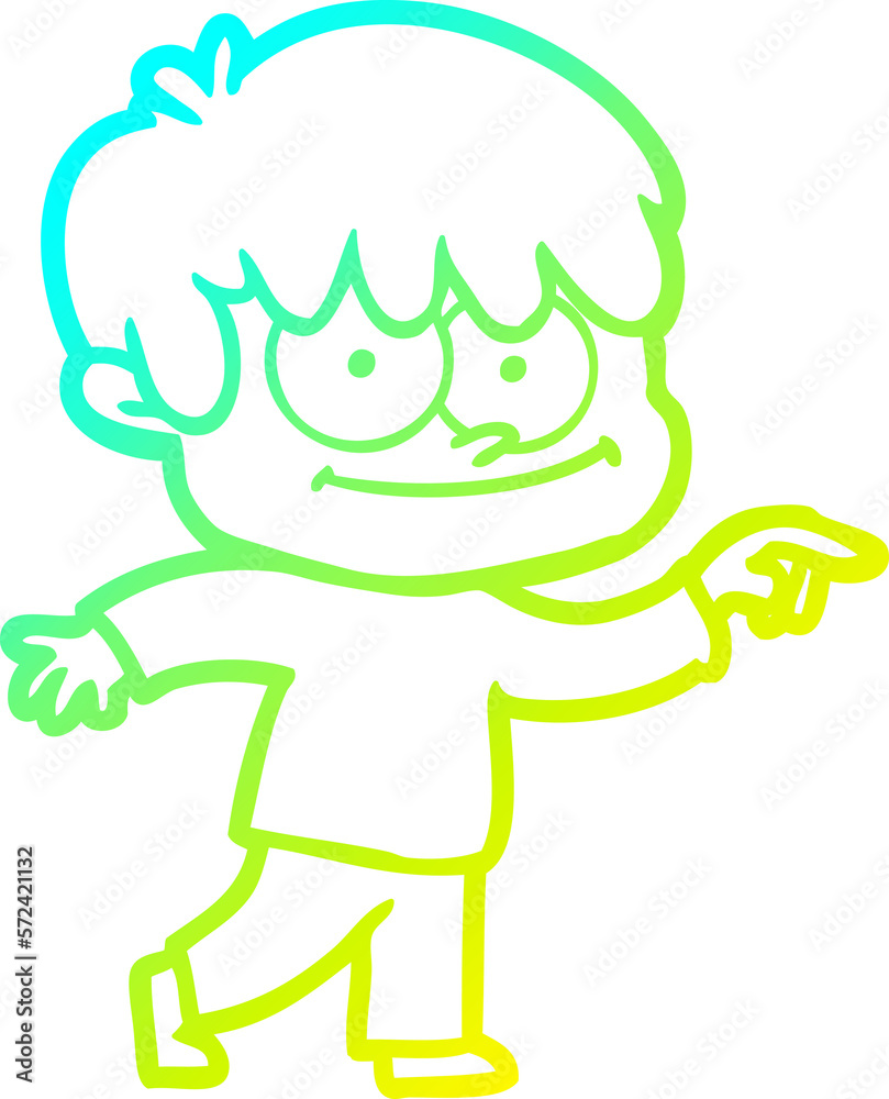 cold gradient line drawing happy cartoon man cold gradient line drawing happy cartoon man