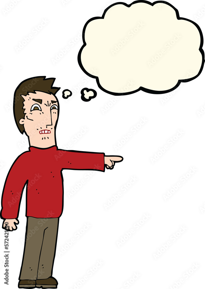 cartoon angry man pointing with thought bubble cartoon angry man pointing with thought bubble