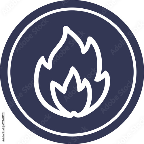 simple flame circular icon