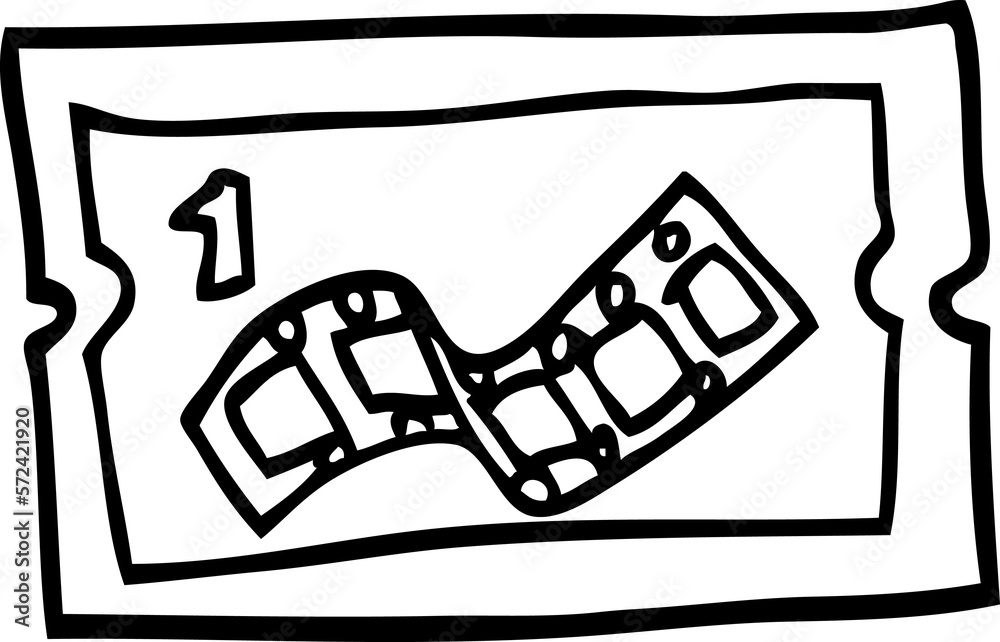black and white cartoon movie ticket black and white cartoon movie ticket