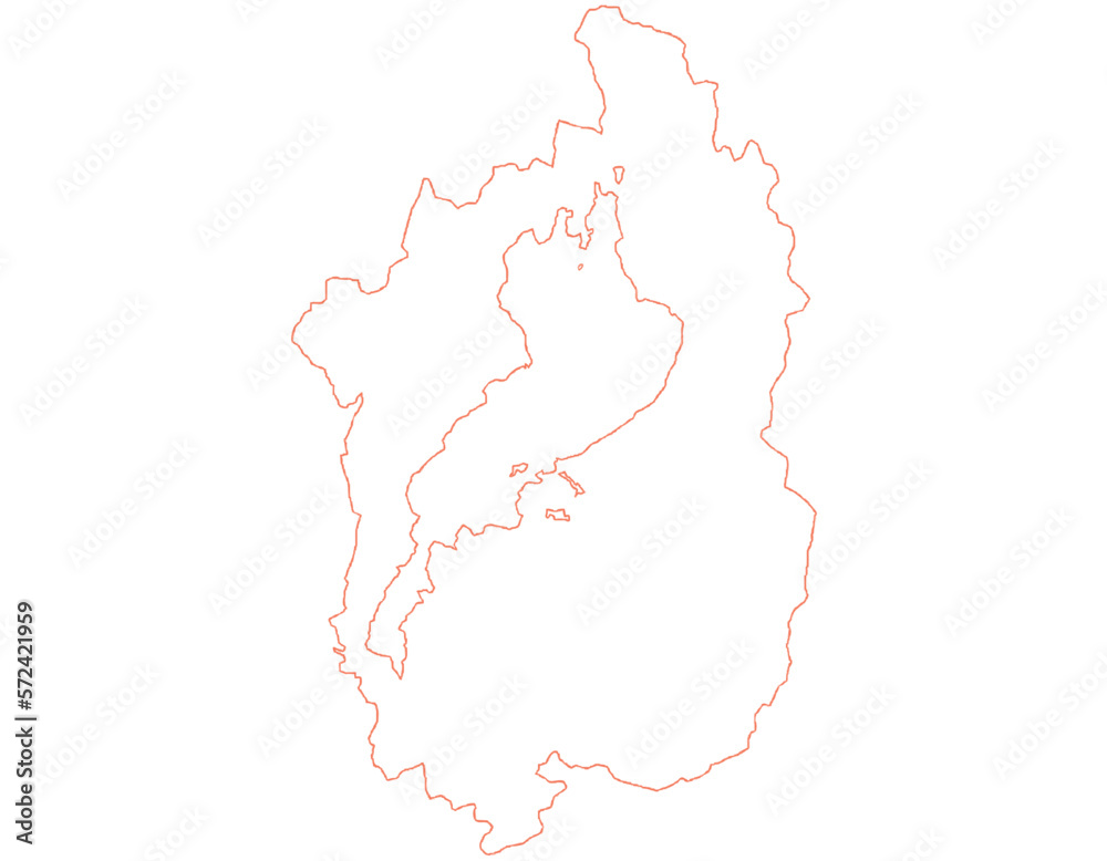滋賀県　地図　白色　イラスト
