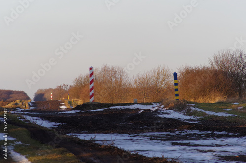 Granica Polska-Ukraina, słupki graniczne. photo