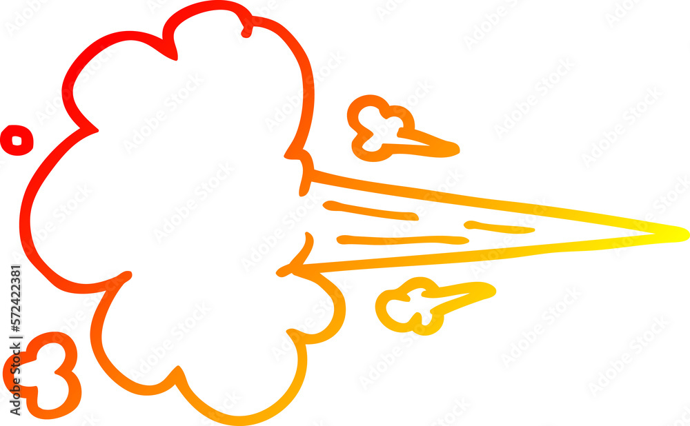warm gradient line drawing cartoon whooshing cloud warm gradient line drawing cartoon whooshing cloud