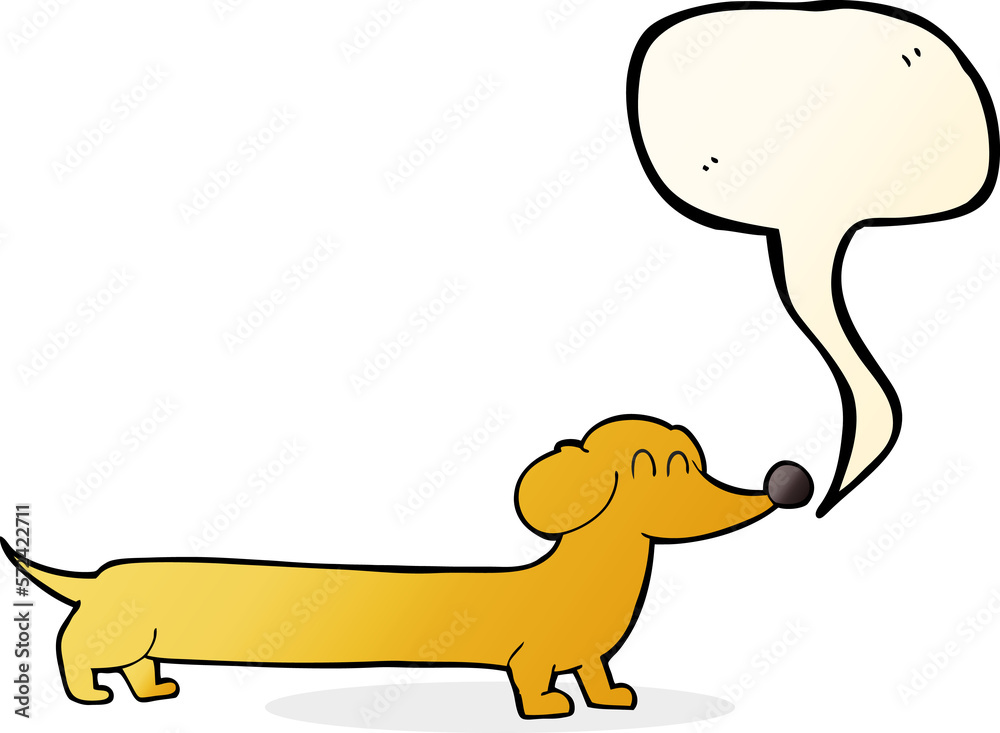 cartoon dachshund with speech bubble cartoon dachshund with speech bubble