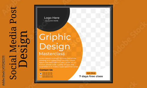 Social media banner design template. Social media post design. Web banner