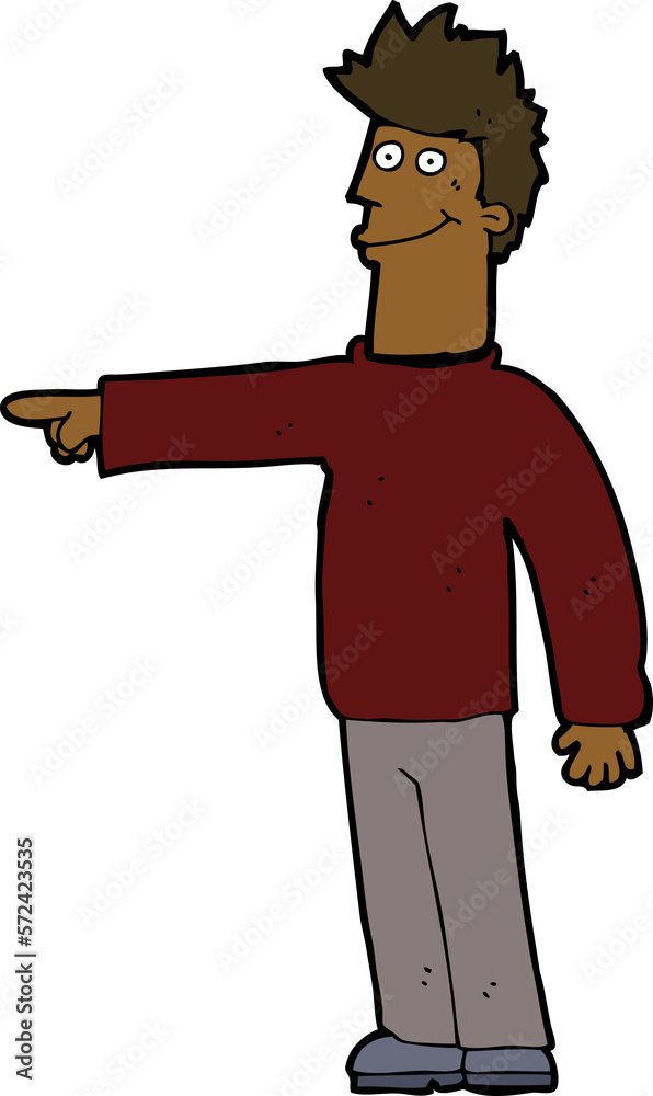 cartoon happy pointing man cartoon happy pointing man