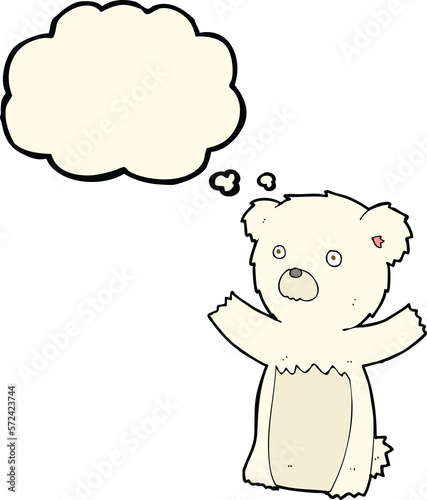 cartoon polar bear cub with thought bubble © lineartestpilot