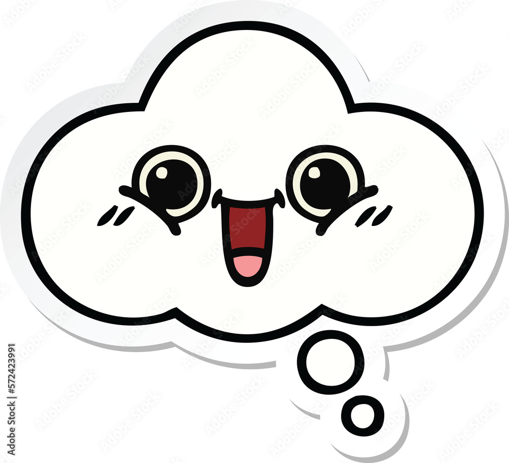 sticker of a cute cartoon thought bubble sticker of a cute cartoon thought bubble