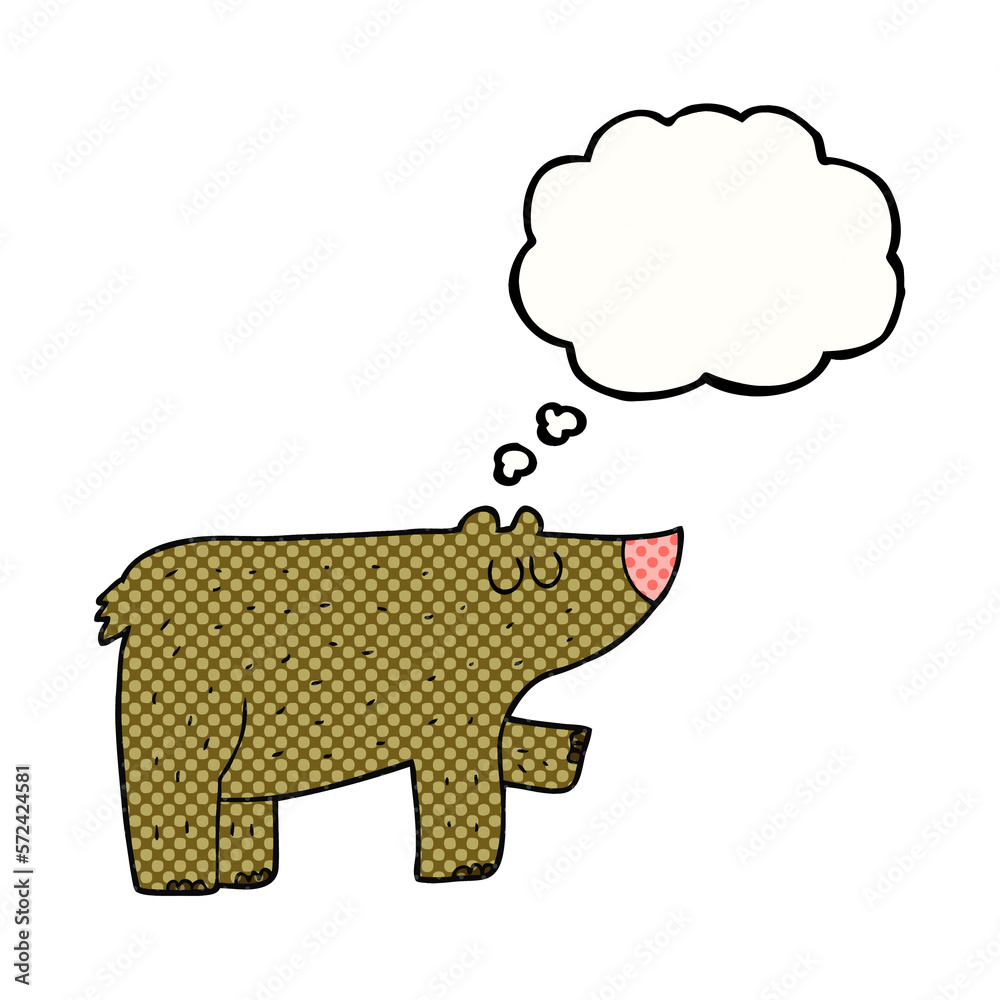 Obraz premium thought bubble cartoon bear