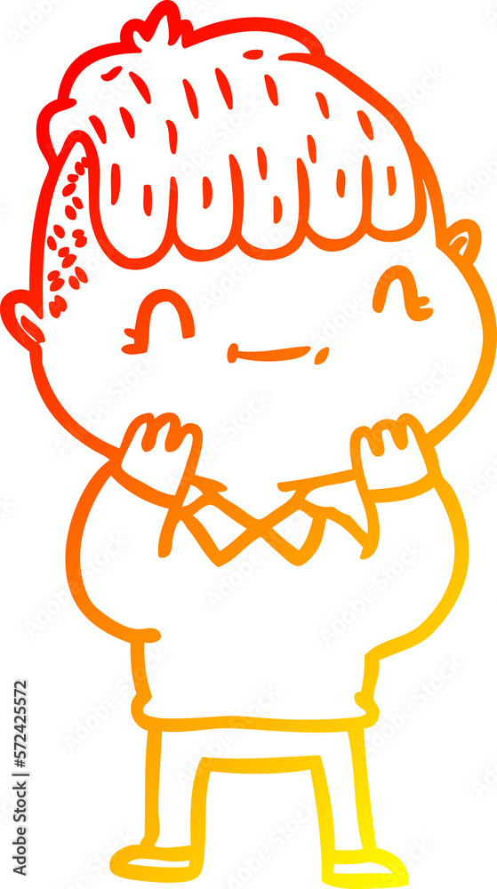 warm gradient line drawing cartoon friendly boy warm gradient line drawing cartoon friendly boy