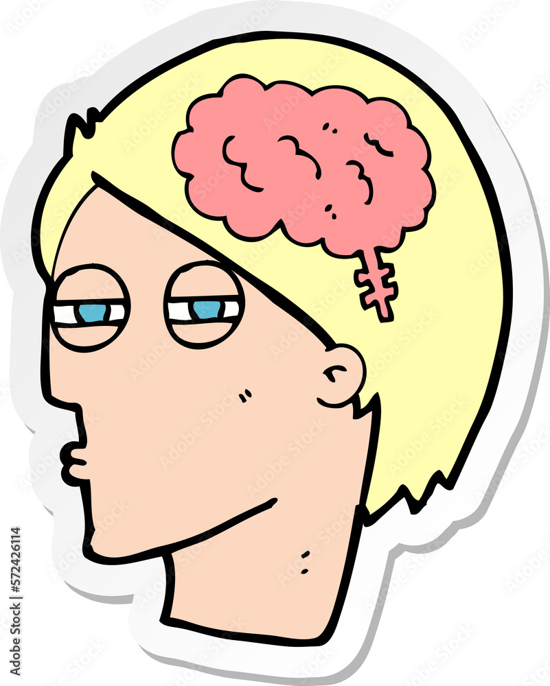 sticker of a cartoon man thinking carefully sticker of a cartoon man thinking carefully