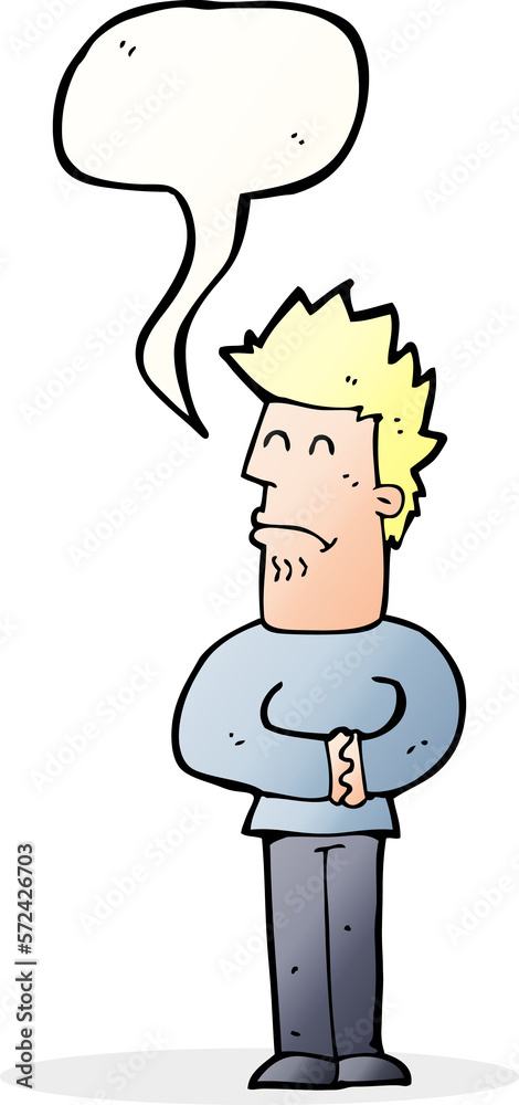 cartoon nervous man with speech bubble cartoon nervous man with speech bubble