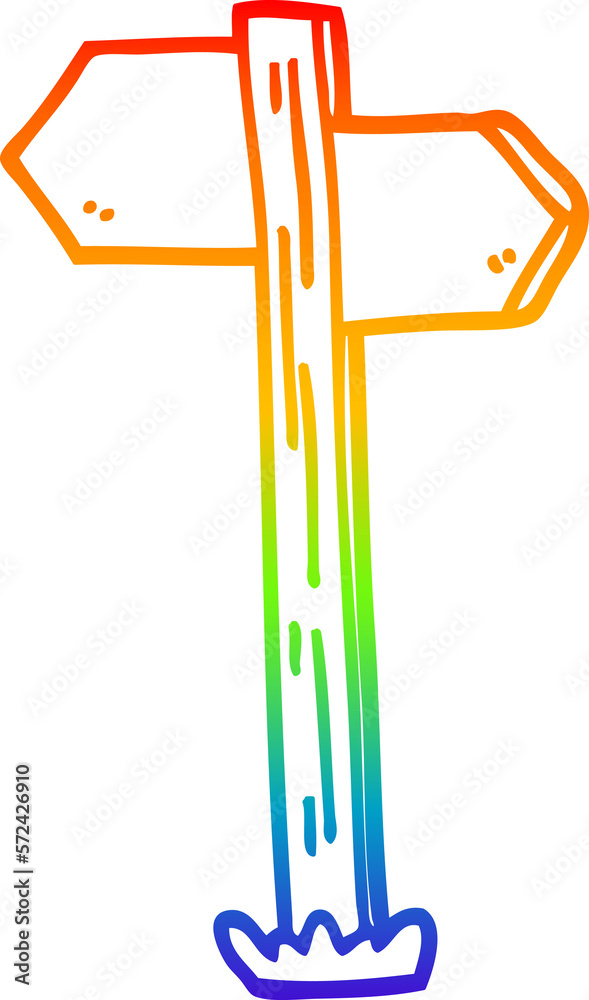 rainbow gradient line drawing cartoon sign posts rainbow gradient line drawing cartoon sign posts