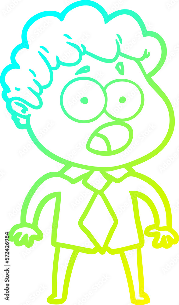 cold gradient line drawing cartoon man gasping in surprise cold gradient line drawing cartoon man gasping in surprise