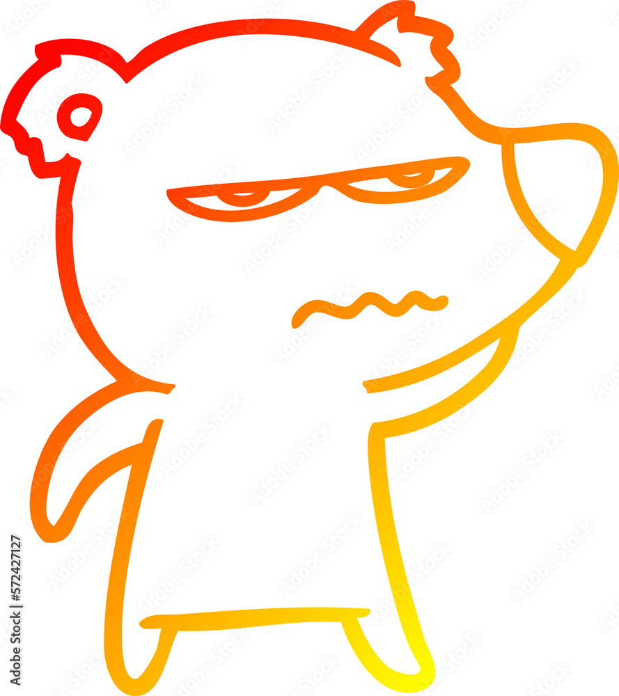 warm gradient line drawing angry bear cartoon warm gradient line drawing angry bear cartoon
