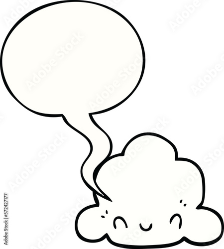 cartoon cloud and speech bubble