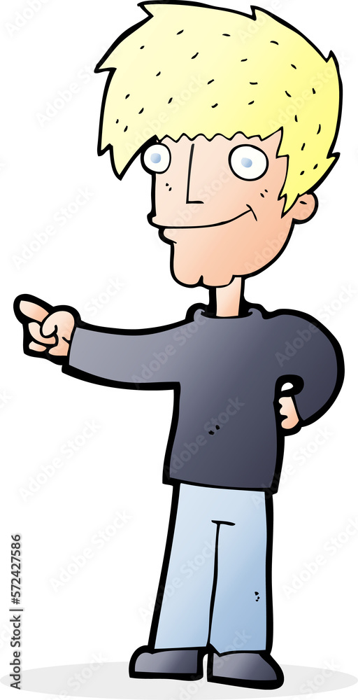 cartoon man pointing