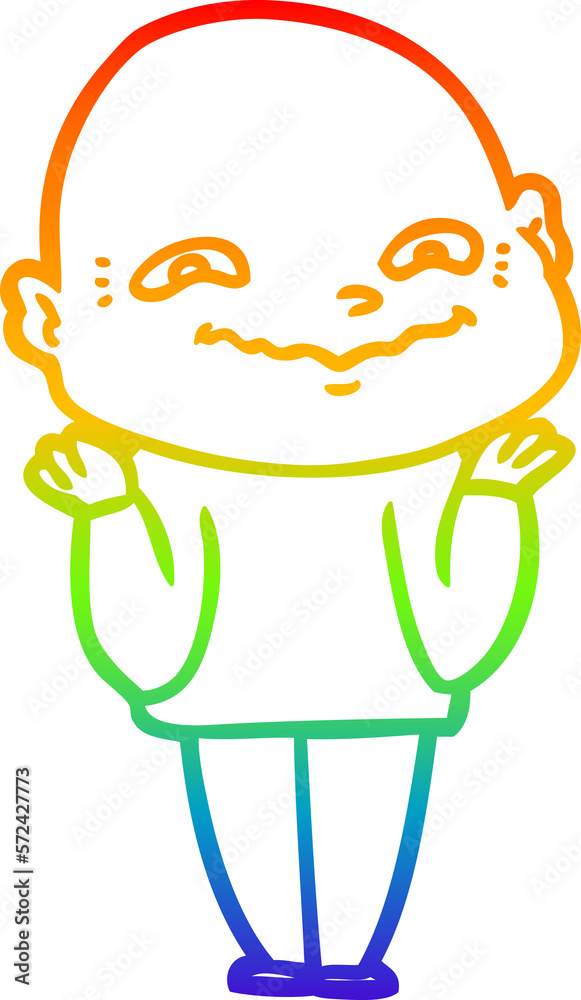 rainbow gradient line drawing cartoon creepy guy rainbow gradient line drawing cartoon creepy guy