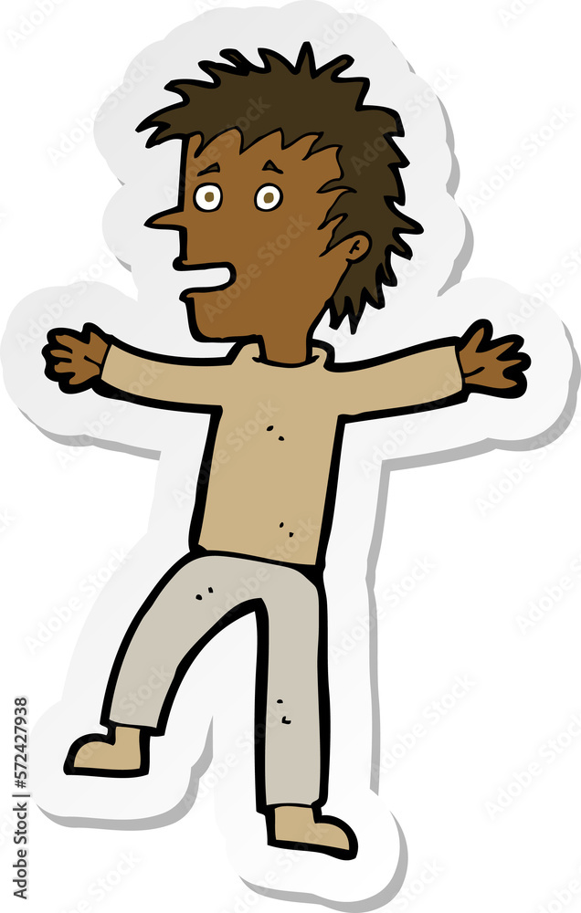 sticker of a cartoon happy man sticker of a cartoon happy man