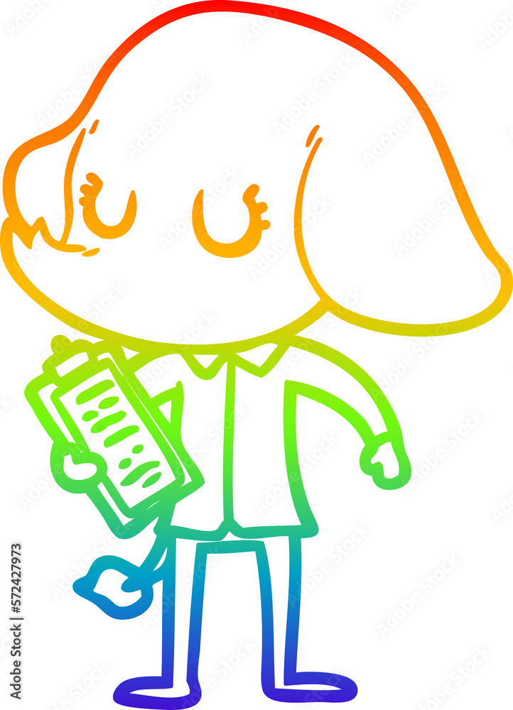 rainbow gradient line drawing cute cartoon elephant rainbow gradient line drawing cute cartoon elephant