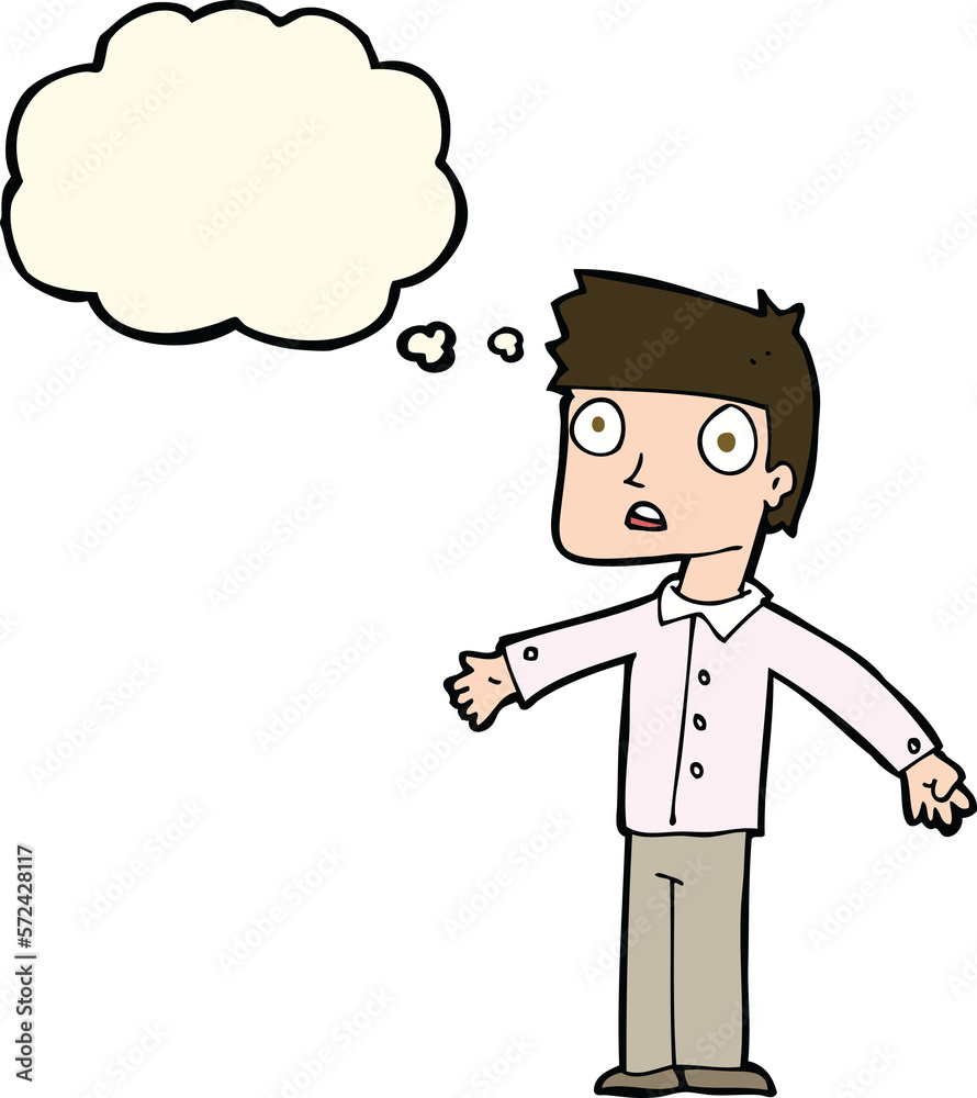 cartoon shocked man with thought bubble cartoon shocked man with thought bubble