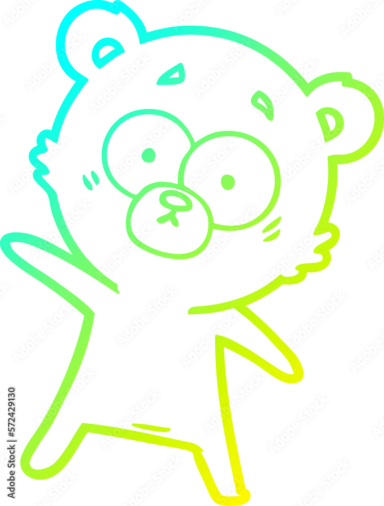 cold gradient line drawing surprised bear cartoon cold gradient line drawing surprised bear cartoon