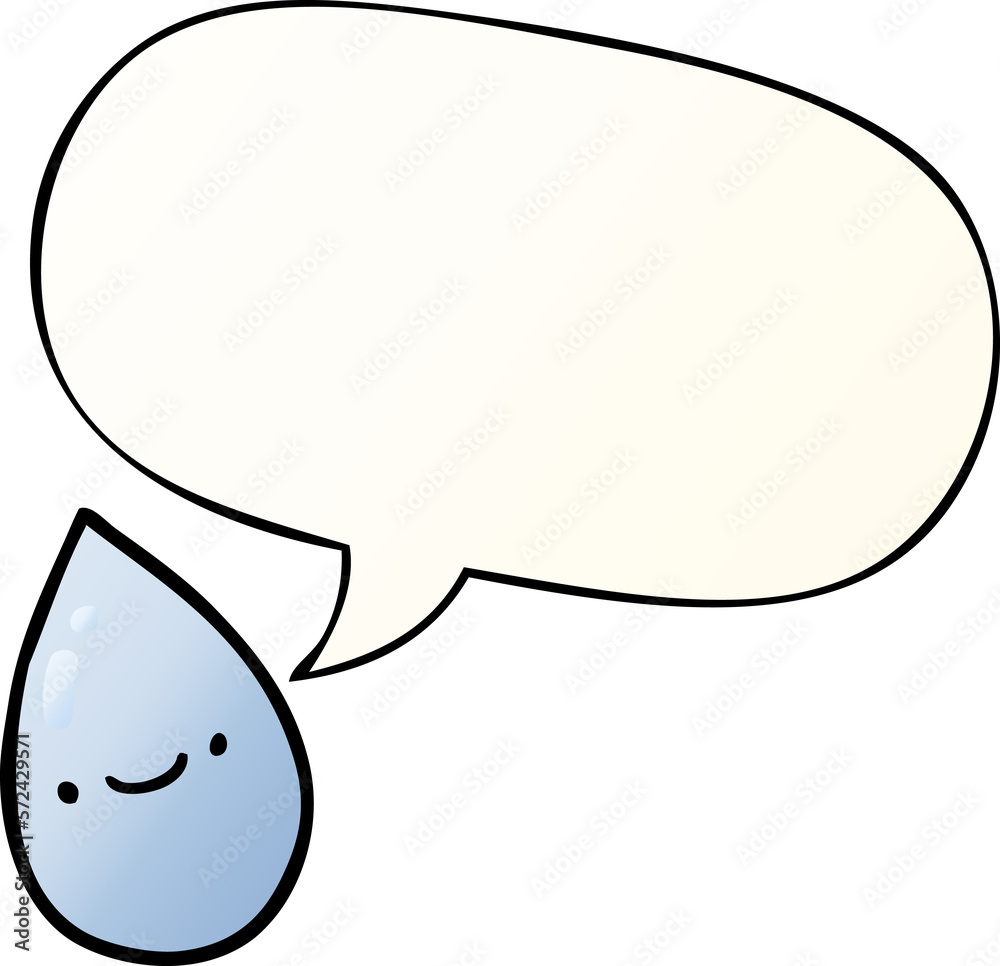 cartoon raindrop and speech bubble in smooth gradient style cartoon raindrop and speech bubble in smooth gradient style