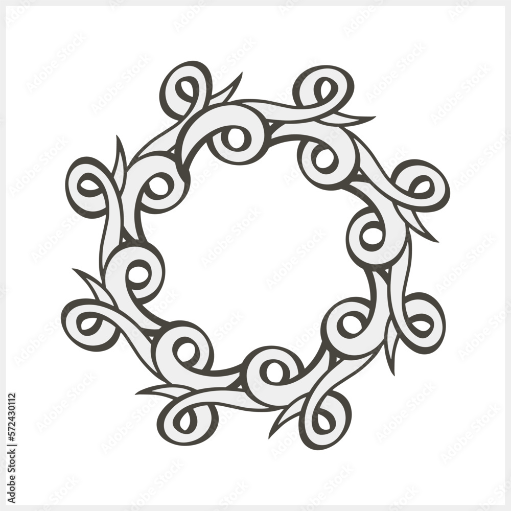 Doodle wave wreath coloring page book isolated. Hand drawn art line. Engraving Sketch vector stock illustration. EPS 10 Doodle wave wreath coloring page book isolated. Hand drawn art line. Engraving Sketch vector stock illustration. EPS 10