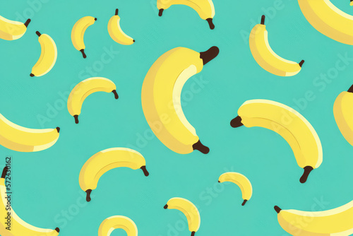Obraz na płótnie Seamless pattern with bananas. Generative AI w salonie