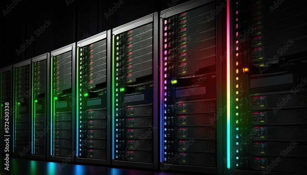 Server, Server Room, Generative AI, Illustration Server, Server Room, Generative AI, Illustration