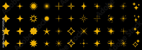 Stars set icons, rating star signs collection symbol – stock vector