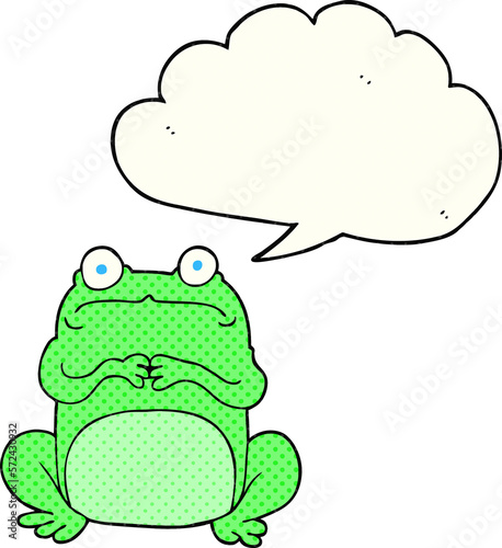 comic book speech bubble cartoon nervous frog