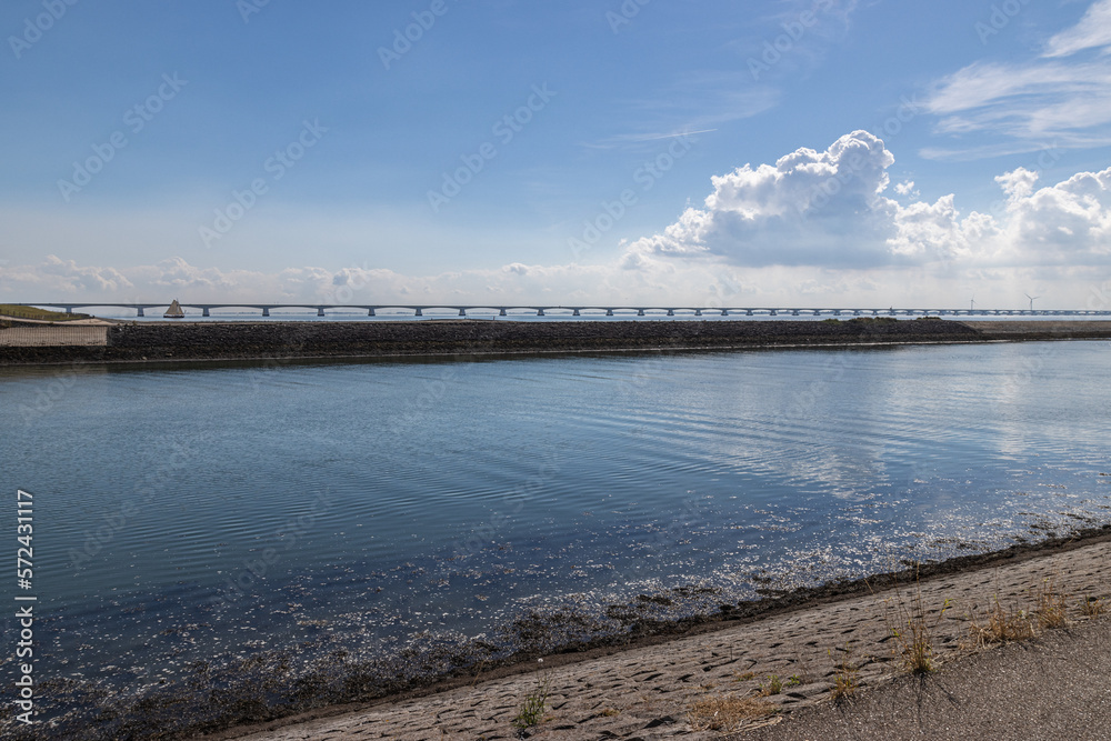 Fototapeta premium The Zeeland bridge in south west of the Netherlands.