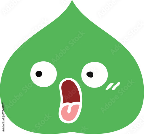 Canvastavla flat color retro cartoon expressional leaf